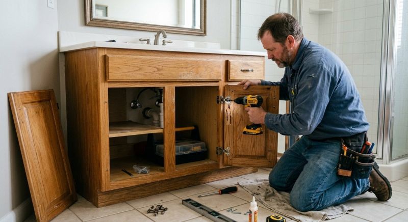 Bathroom Cabinet Installation